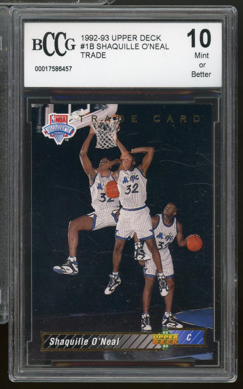 1992-93 Upper Deck #1B Shaquille O'Neal Rookie Card BGS BCCG 10 Mint+ Image 1