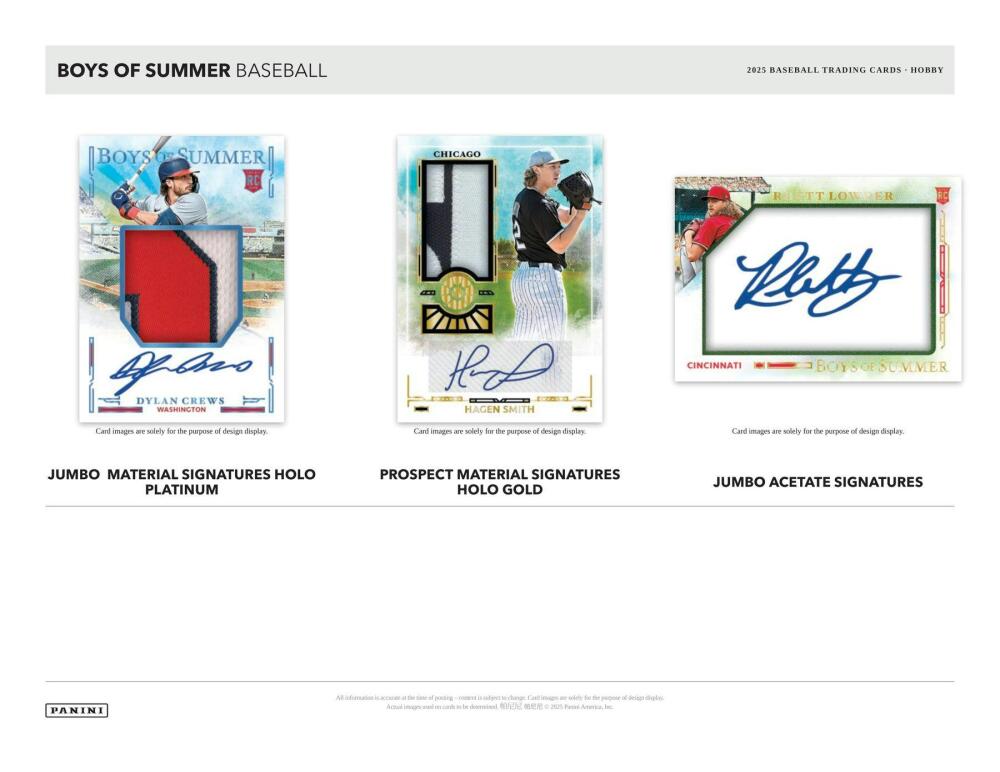 2025 Panini Boys of Summer Baseball Hobby Box Image 3