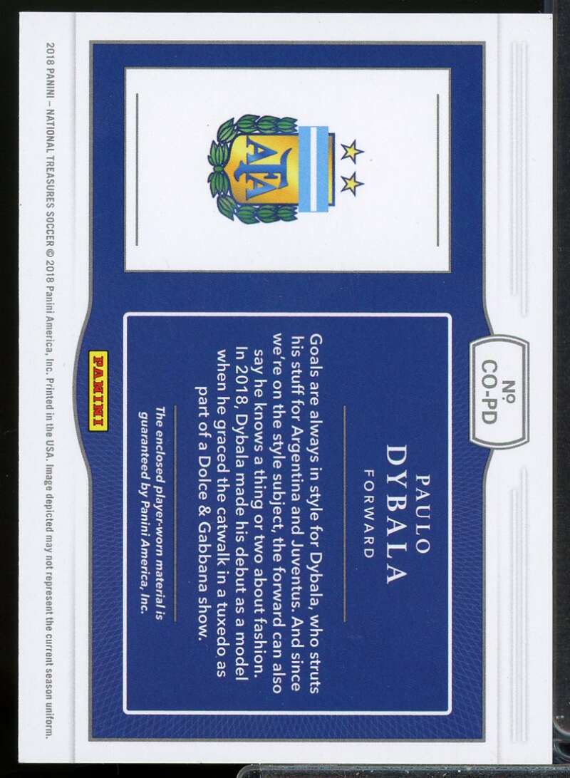 Paulo Dybala Card 2018 Panini National Treasures Colossal Materials Bronze #3  Image 2