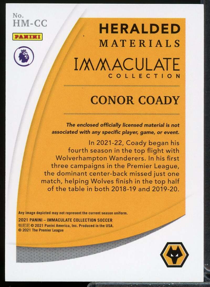 Conor Coady 2021 Immaculate Collection Heralded Materials Premier League #2  Image 2