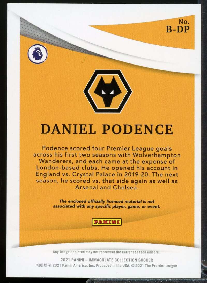 Daniel Podence Card 2021 Immaculate Collection Brilliance Premier League #5  Image 2
