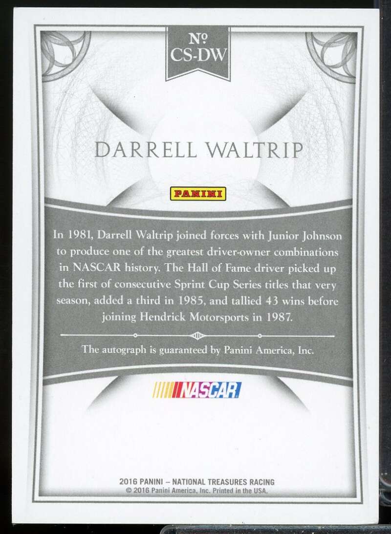 Darrell Waltrip Card 2016 National Treasures Championship Signatures Silver #2  Image 2