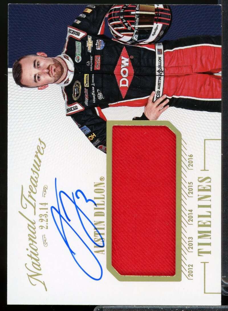 Austin Dillon Card 2016 Panini National Treasures Timelines Signatures Gold #2  Image 1