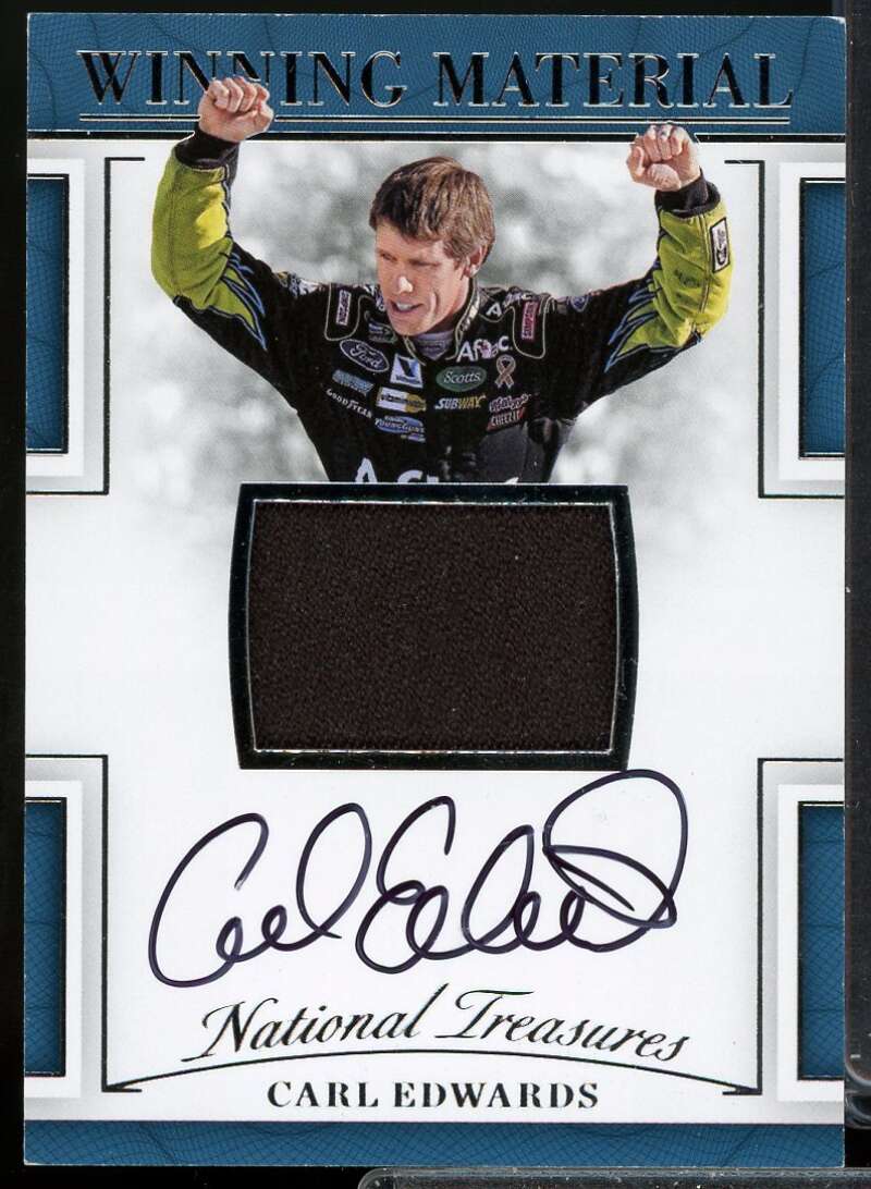 Carl Edwards Card 2017 Panini National Treasures Winning Material Signatures #9  Image 1