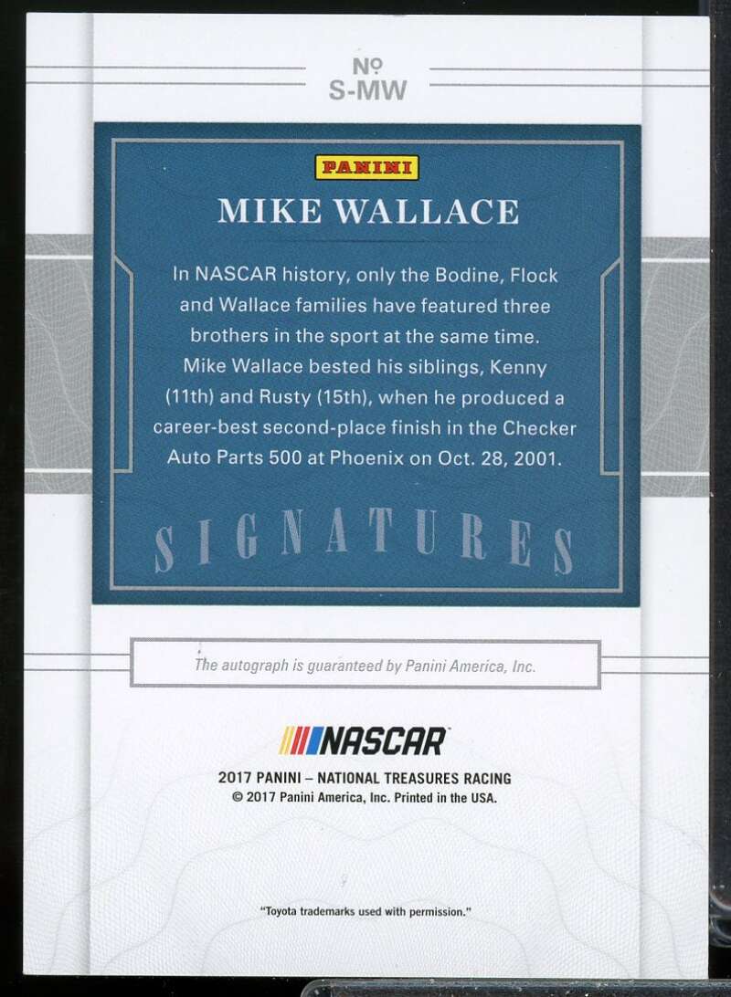 Mike Wallace Card 2017 Panini National Treasures Signatures #11  Image 2