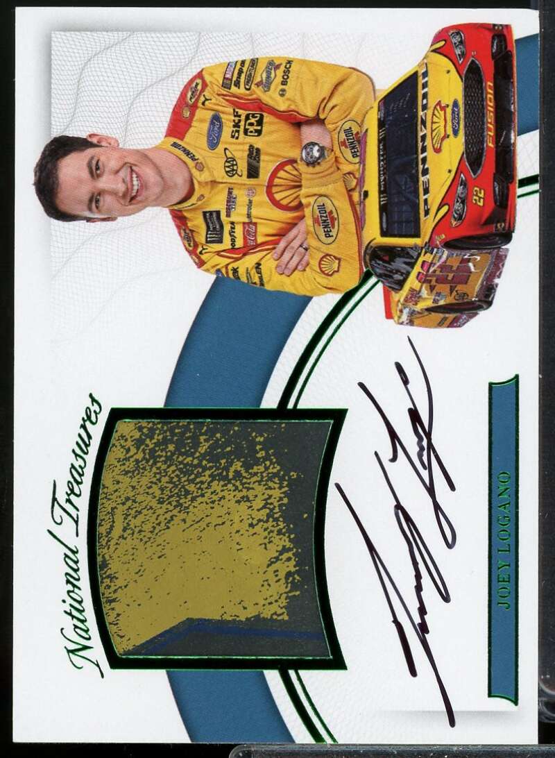 Joey Logano Card 2017 Panini National Treasures Jumbo Tire Signatures Green #9  Image 1