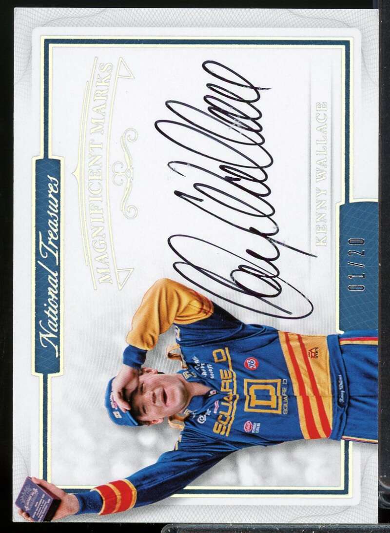 Kenny Wallace 2017 Panini National Treasures Magnificent Marks Holo Silver #3  Image 1