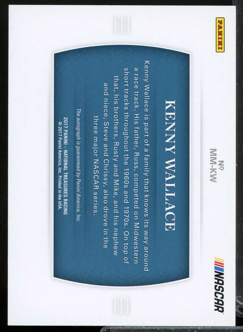 Kenny Wallace 2017 Panini National Treasures Magnificent Marks Holo Silver #3  Image 2