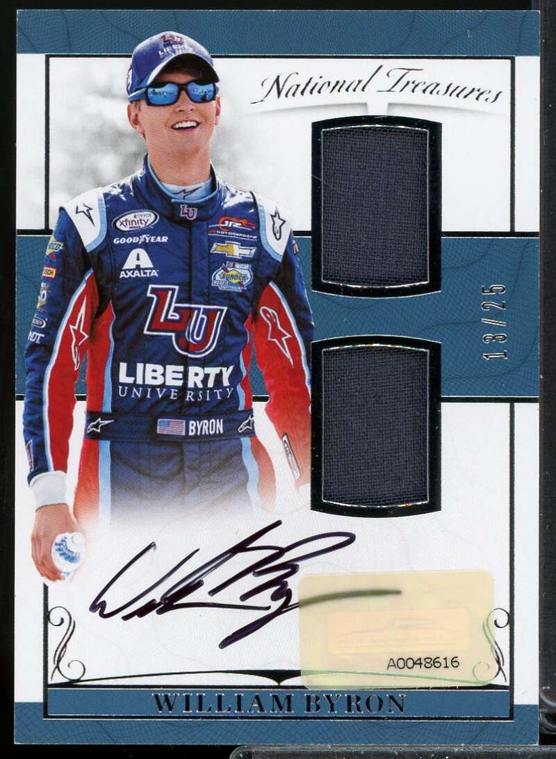 William Byron Card 2017 Panini National Treasures Dual Firesuit Signatures #17  Image 1