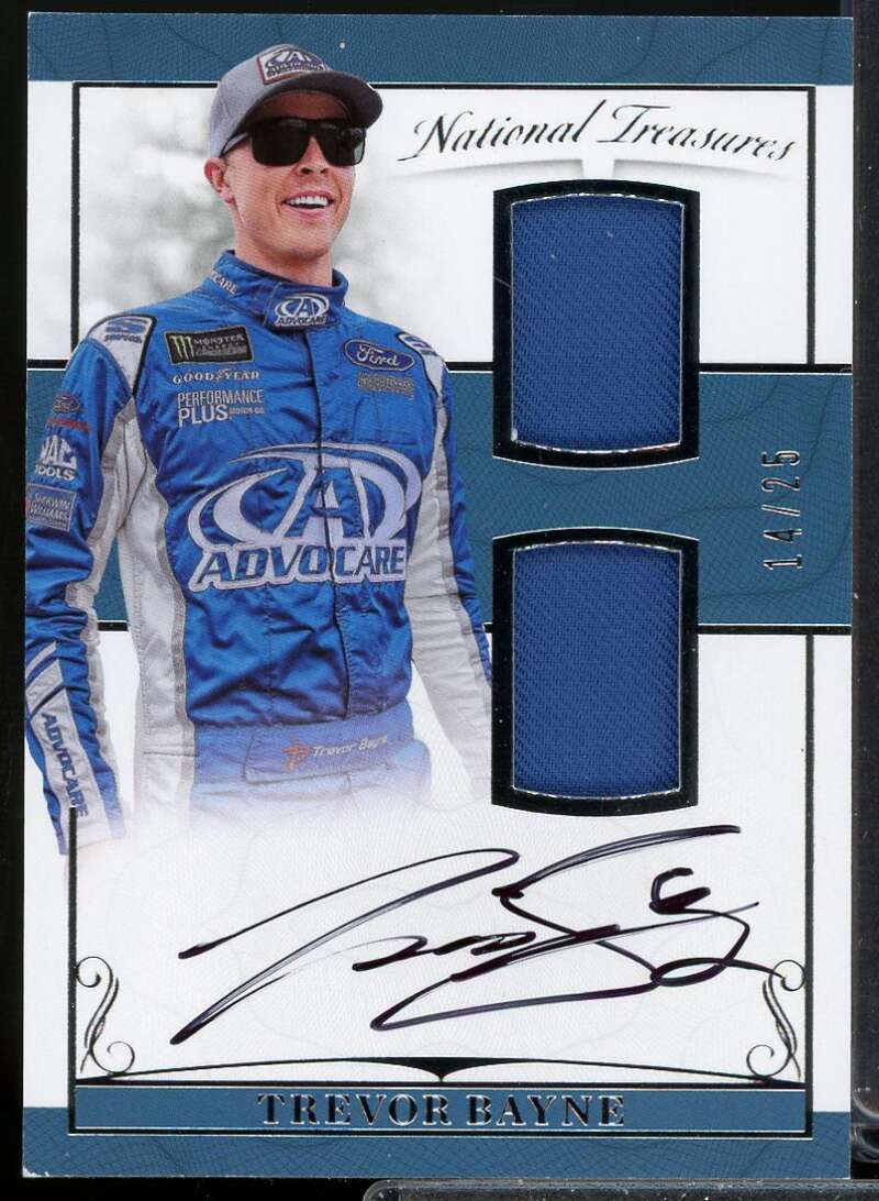Trevor Bayne Card 2017 Panini National Treasures Dual Firesuit Signatures #16  Image 1