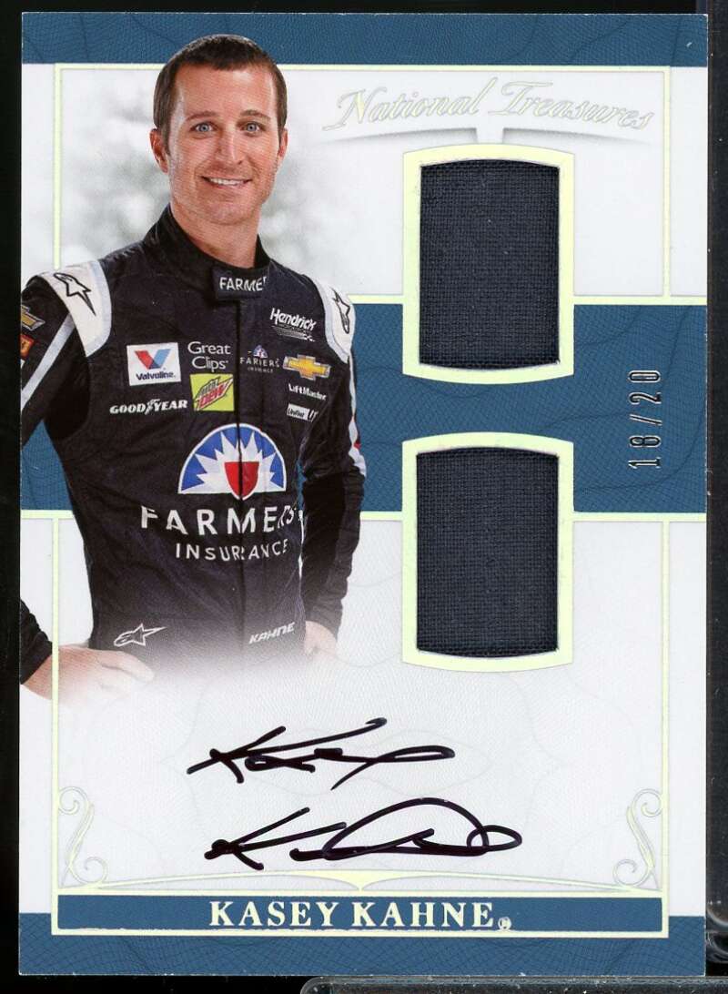 Kasey Kahne 2017 National Treasures Dual Firesuit Signatures Holo Silver #9  Image 1