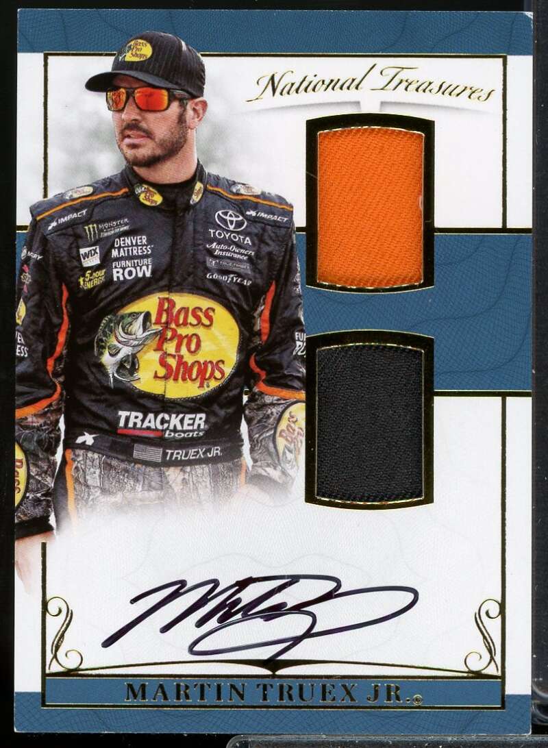 Martin Truex Jr. Card 2017 National Treasures Dual Firesuit Signatures Gold #11  Image 1