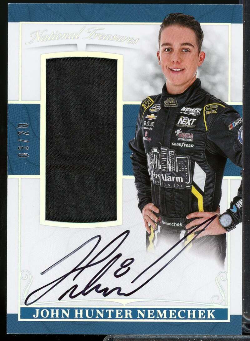 John Nemechek 2017 National Treasures Jumbo Firesuit Signatures Holo Silver #7  Image 1
