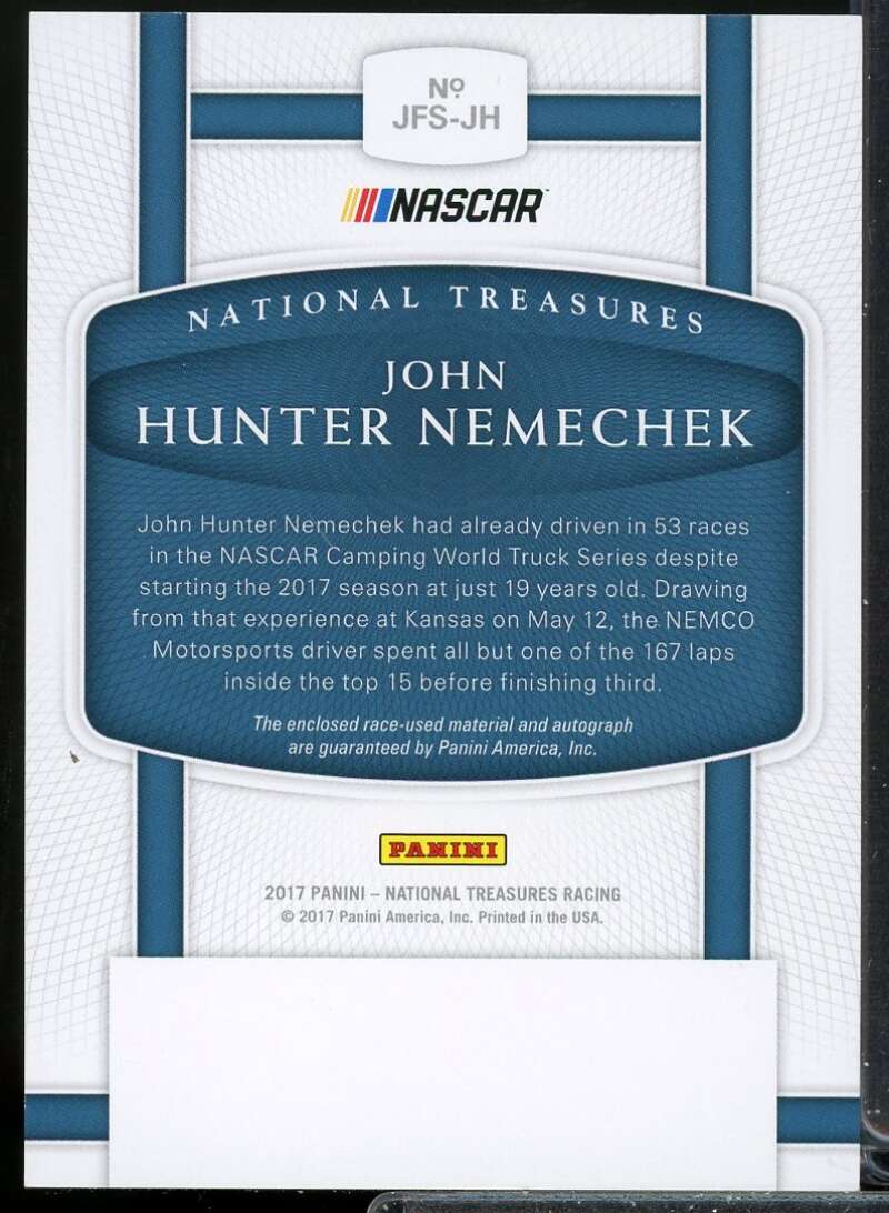 John Nemechek 2017 National Treasures Jumbo Firesuit Signatures Holo Silver #7  Image 2
