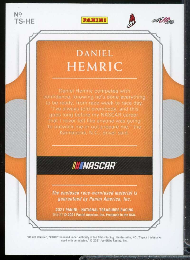 Daniel Hemric Card 2021 Panini National Treasures Trackside Swatches #5  Image 2