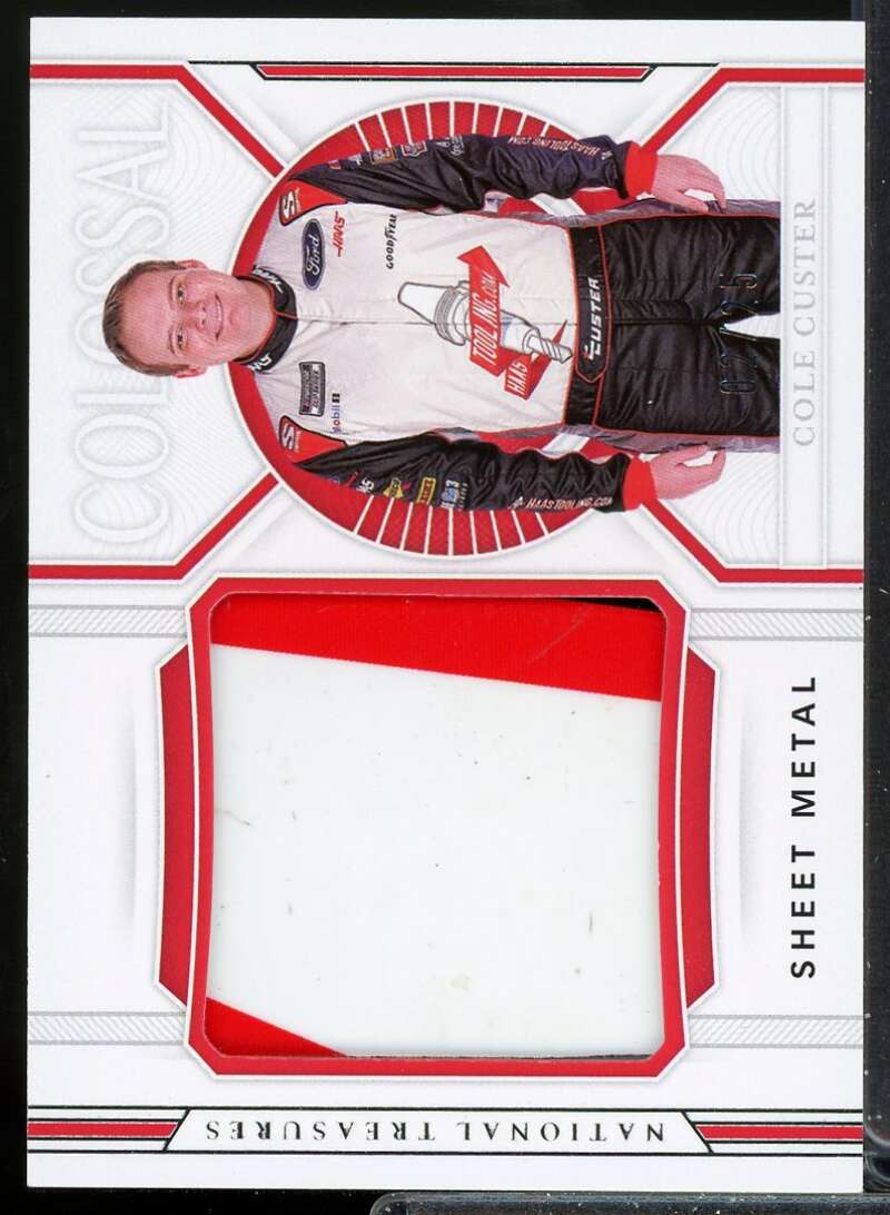 Cole Custer 2021 Panini National Treasures Colossal Race Used Sheet Metal #6  Image 1