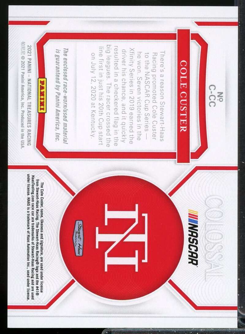 Cole Custer 2021 Panini National Treasures Colossal Race Used Sheet Metal #6  Image 2