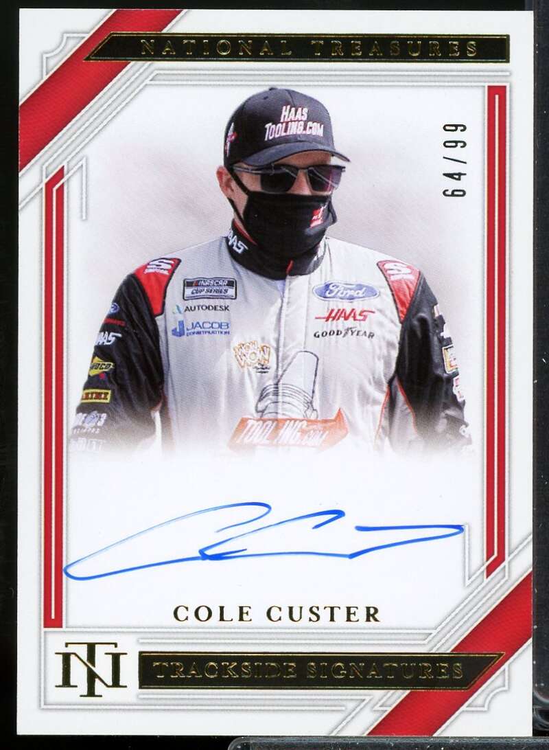 Cole Custer Card 2021 Panini National Treasures Trackside Signatures #7  Image 1