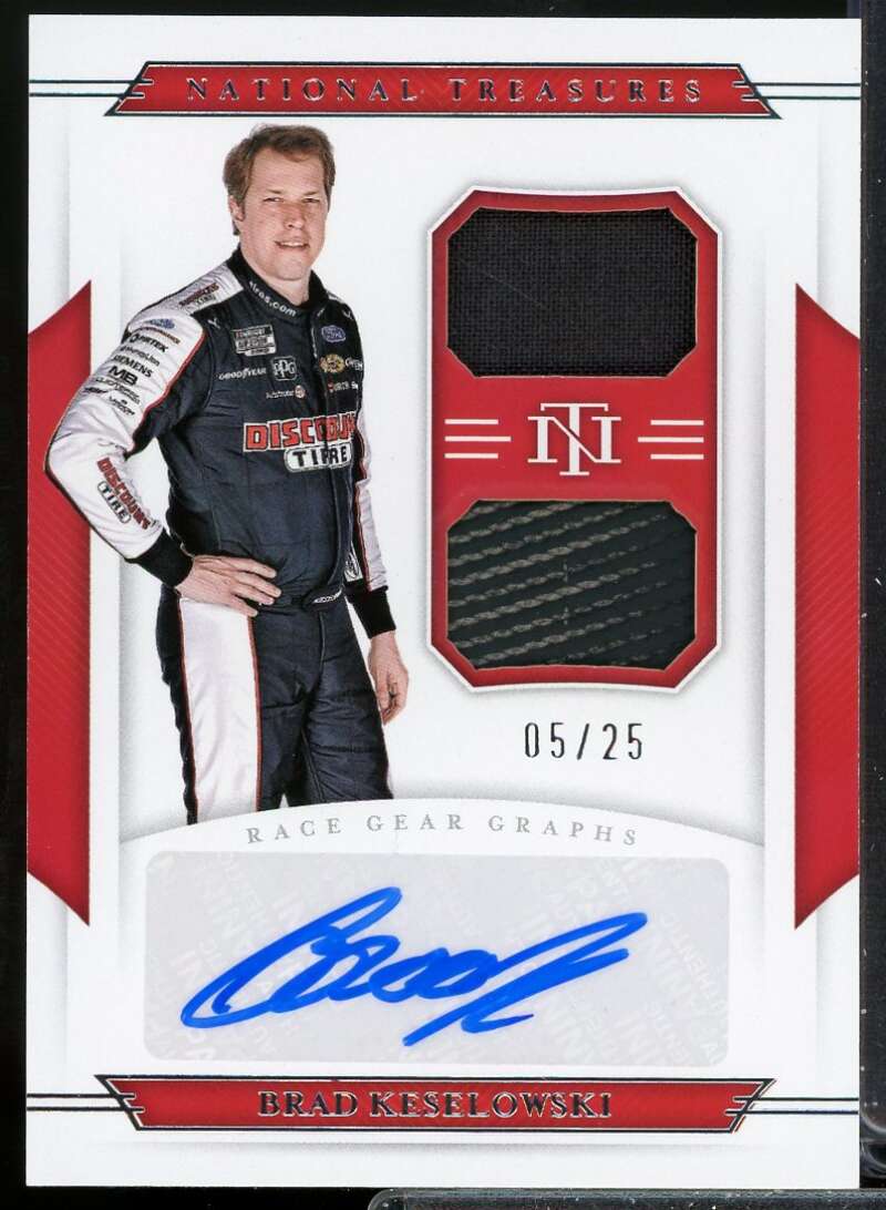Brad Keselowski Card 2021 Panini National Treasures Dual Race Gear Graphs #4  Image 1