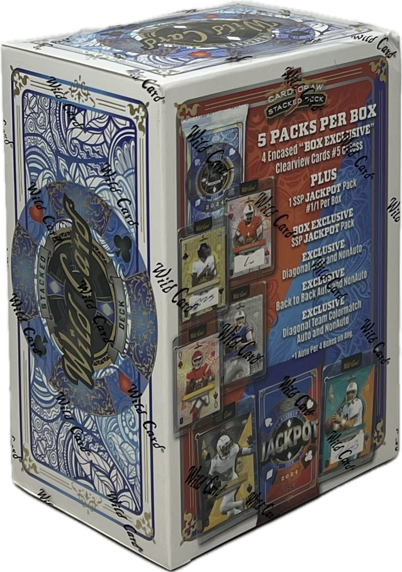 2024 Wild Card 5 Card Draw Stacked Deck Football Hobby Jumbo Box Image 2