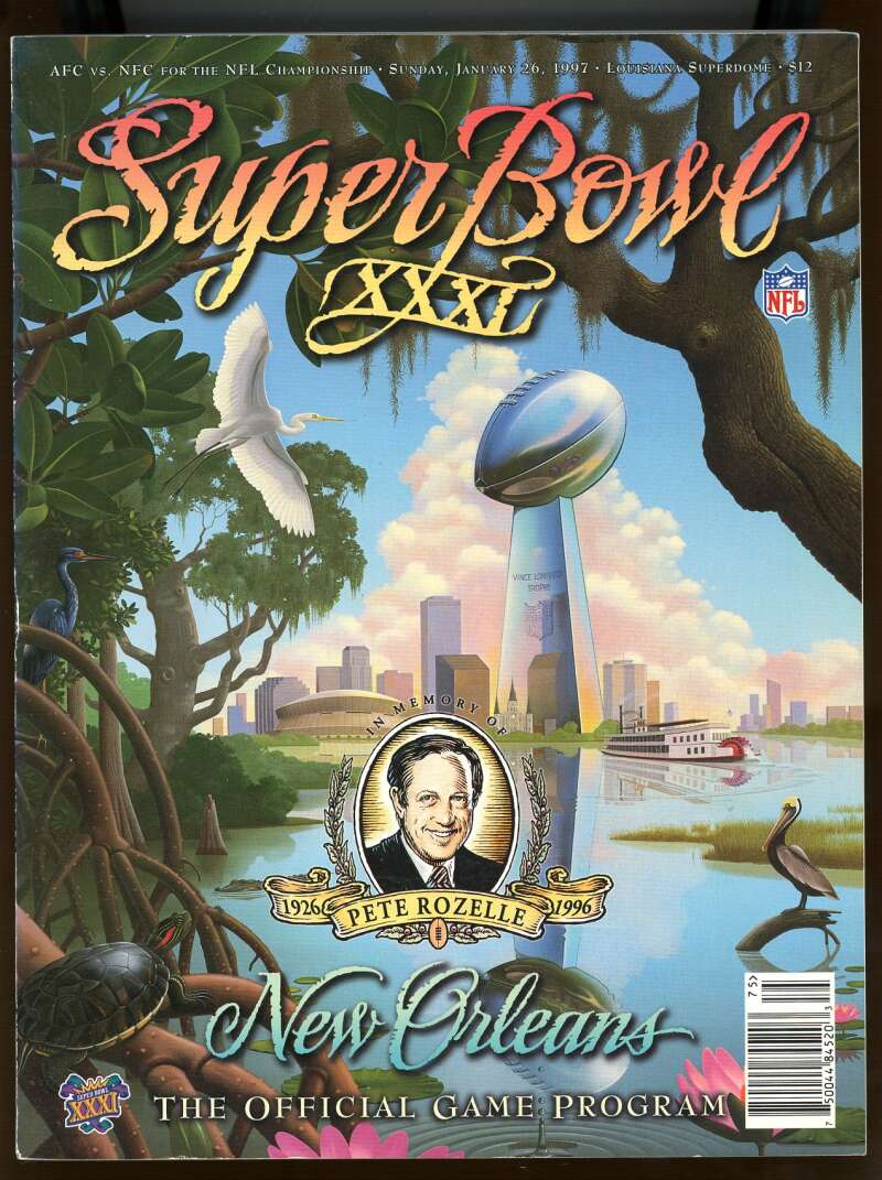 Super Bowl XXXI Game Program 1997 Lousiana Superdome Green Bay Packers Patroits Image 1