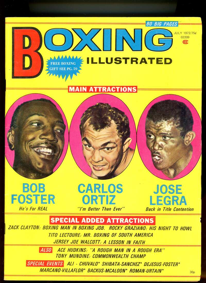 Boxing Illustrated July 1972 Bob Foster Carlos Ortiz Jose Legra Image 1