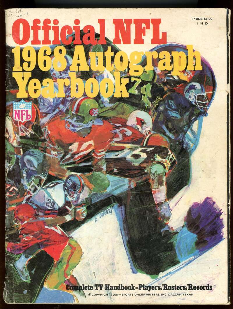 Official NFL 1968 Autograph Yearbook Image 1