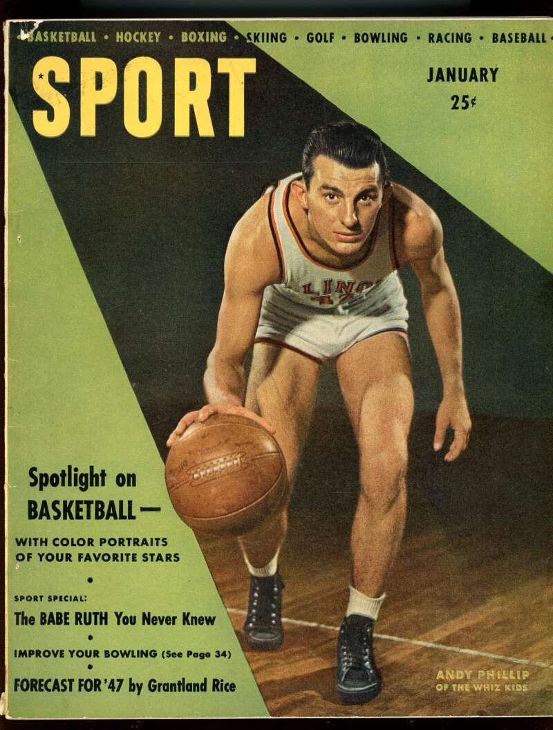Sport Magazine January 1947 Andy Phillip Babe Ruth Image 1