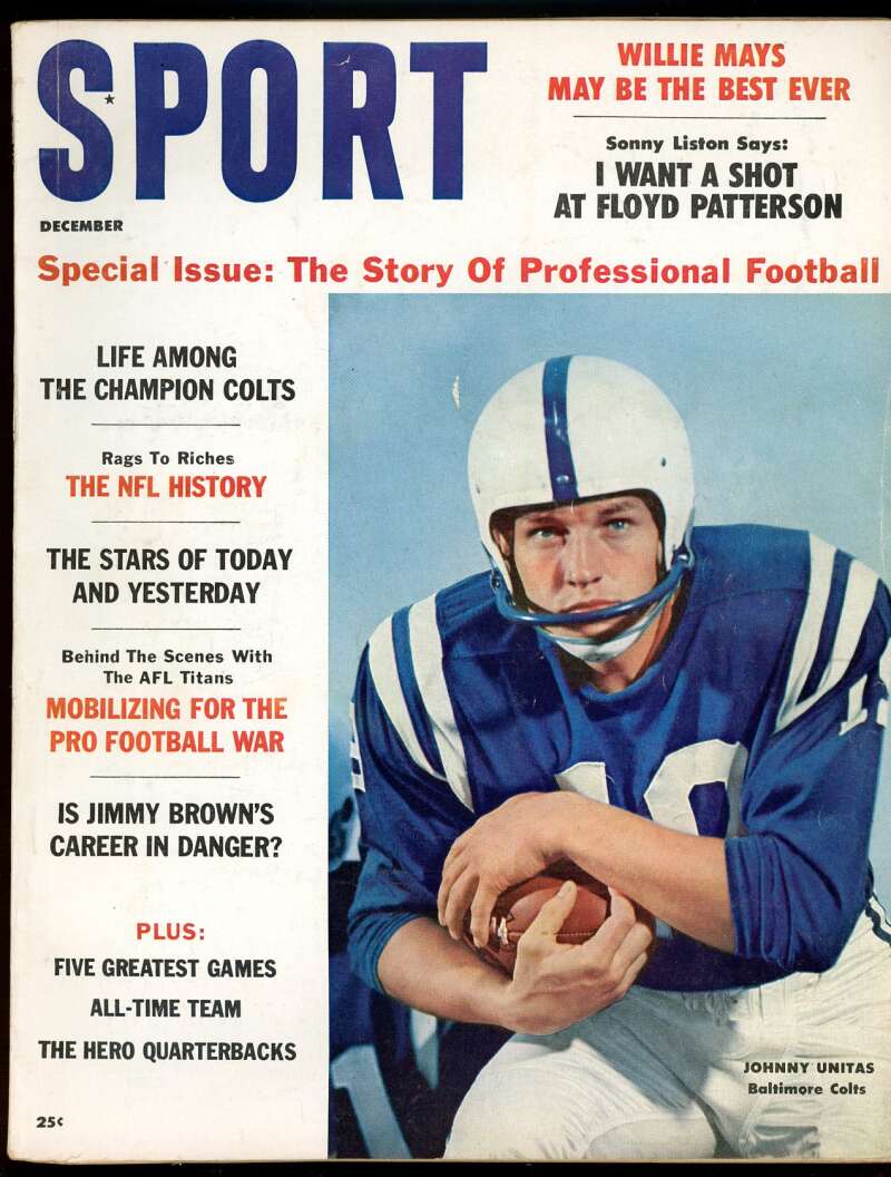 Sport Magazine December 1960 Johnny Unitas Baltimore Colts Image 1