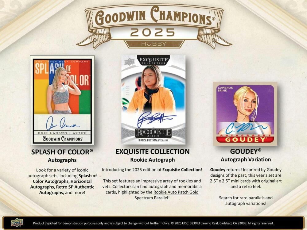 2025 Upper Deck Goodwin Champions Hobby Box Image 4