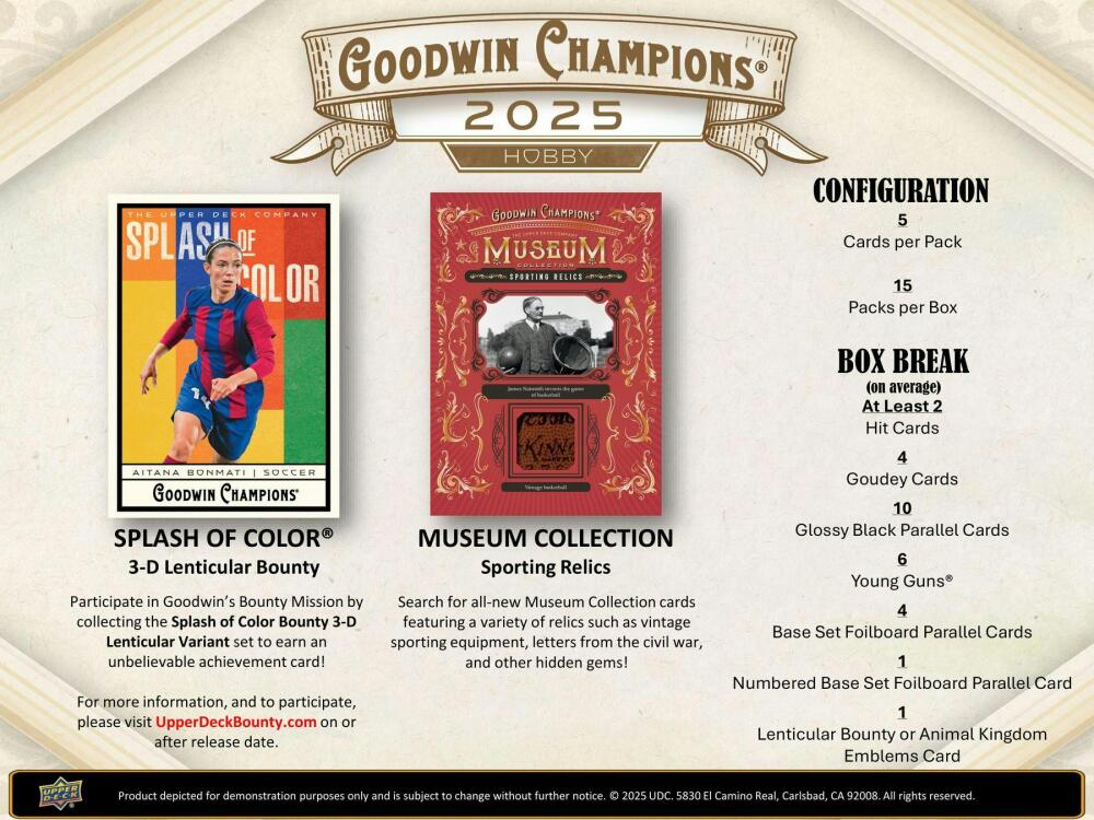 2025 Upper Deck Goodwin Champions Hobby Box Image 5