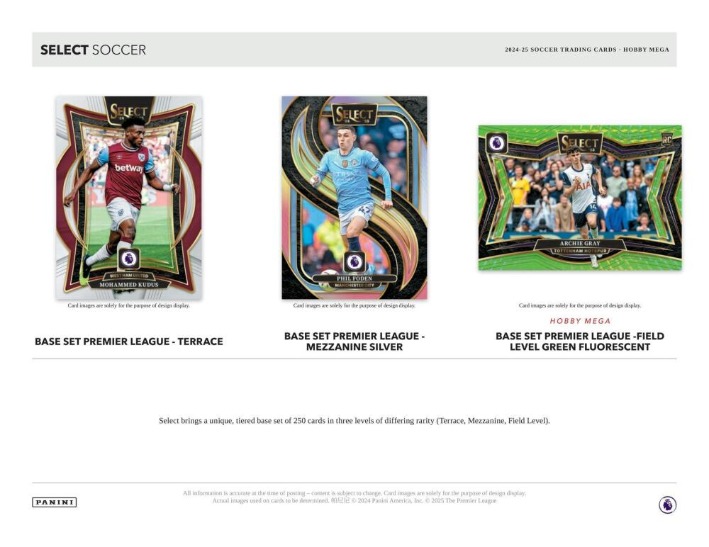 2024-25 Panini Select Premier League Soccer Hobby Mega Box (Green Fluorescent!) Image 3
