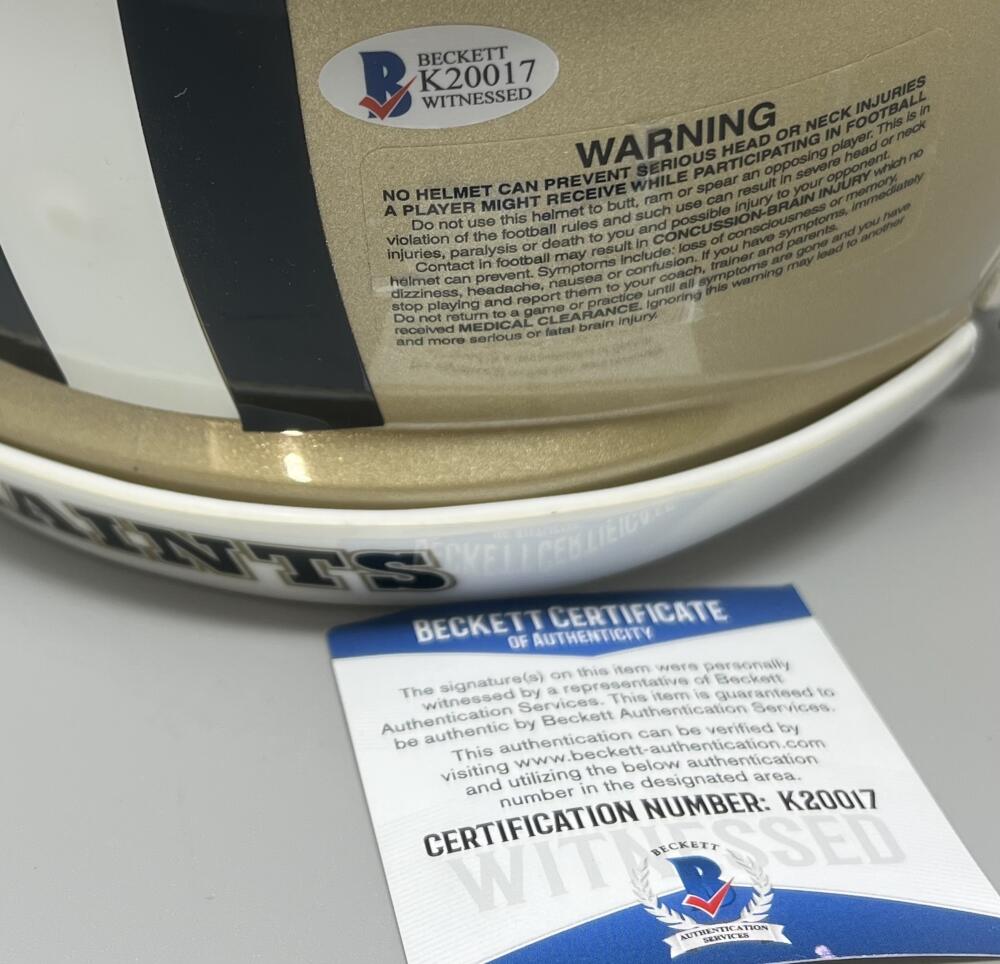 Drew Brees Autograph Signed New Orleans Saints Full Size Helmet BAS Authentic   Image 4