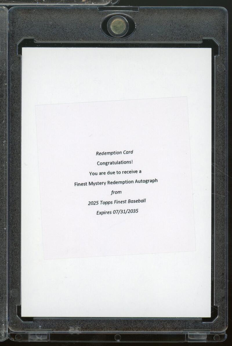 2025 Topps Finest Mystery Autograph Baseball Redemption Card Image 1