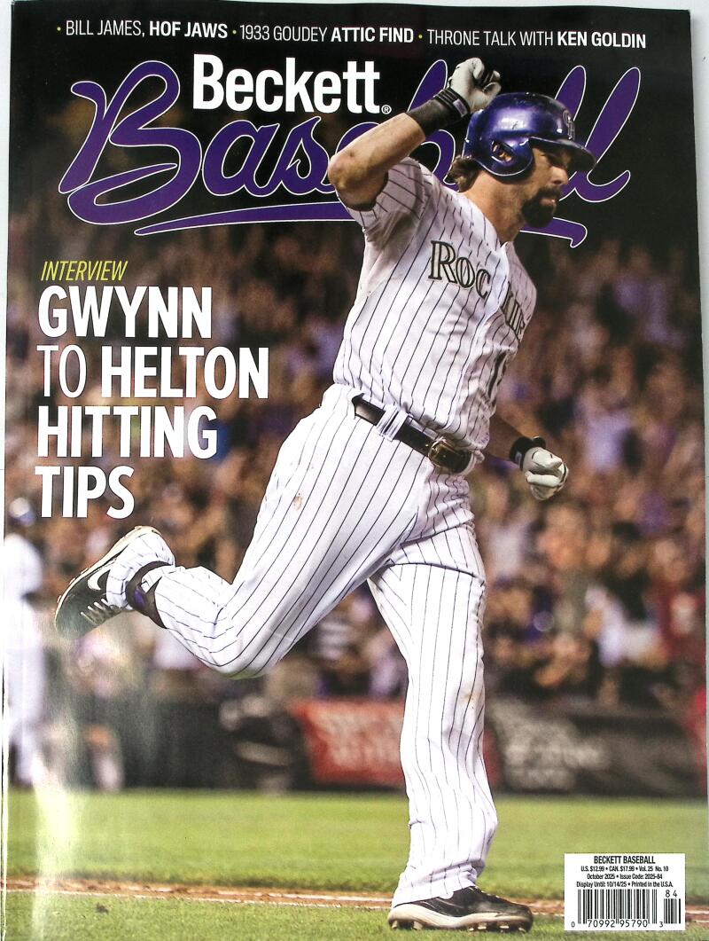 Current Beckett Baseball Monthly Price Guide Magazine October 2025 Gwynn To Helton Image 1