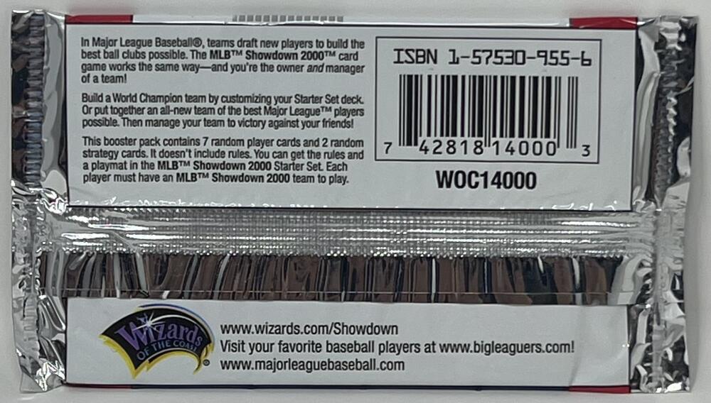 2000 MLB Showdown Game Card Edition 1 Booster Pack Image 2