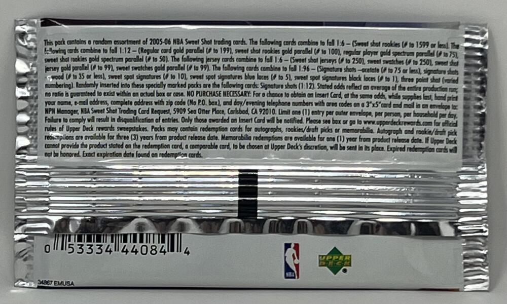 2005-06 Upper Deck Sweet Shot Basketball Hobby Pack Image 2