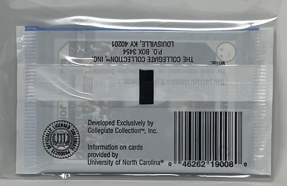 1990 Collegiate Collection 2nd Edition UNC Basketball Pack Jordan Card on Back Image 2