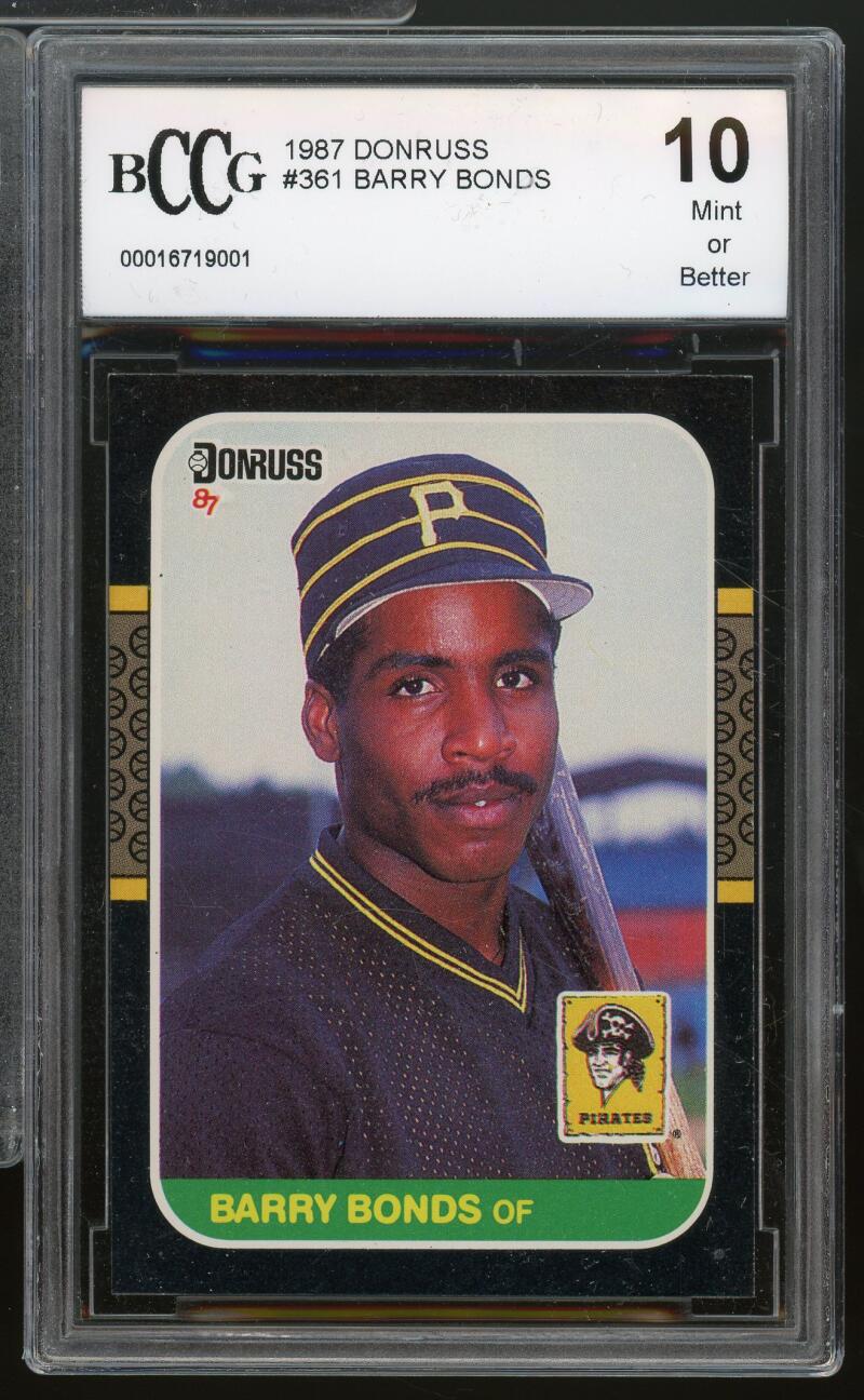 1987 Donruss #361 Barry Bonds Rookie Card BGS BCCG 10 Mint+ Image 1