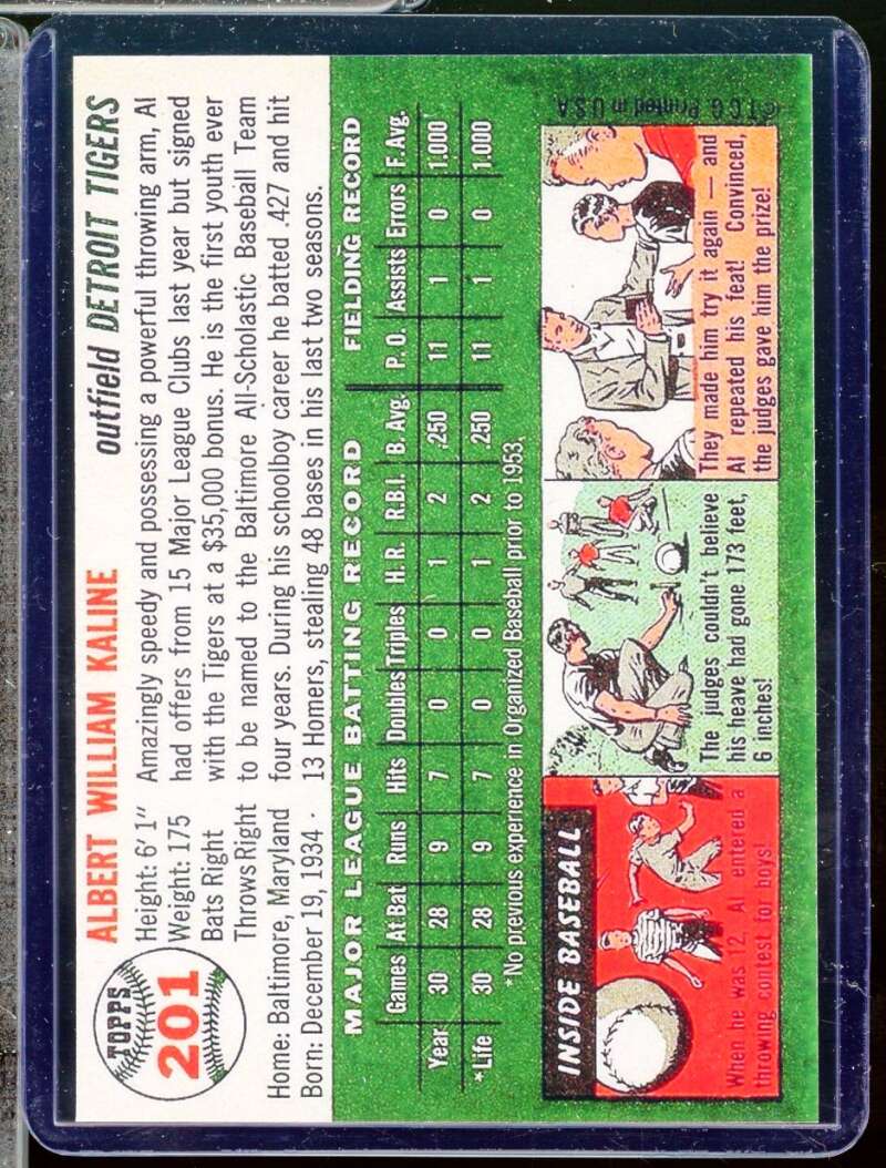 Al Kaline Reprint Novelty Rookie  Card 1954 Topps #201  Image 2