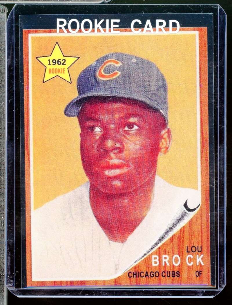 Lou Brock Reprint Novelty Rookie  Card 1962 Topps #387  Image 1