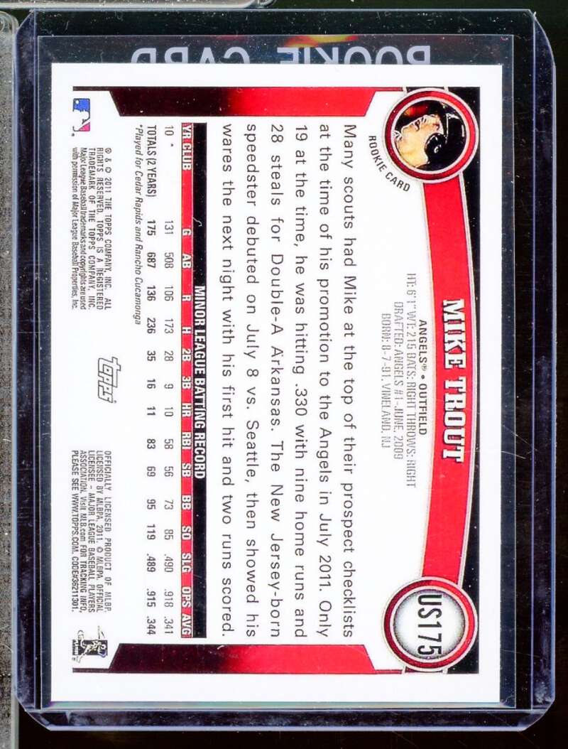 Mike Trout Reprint Novelty Rookie  2011 Topps Update Diamond Anniversary #us175  Image 2