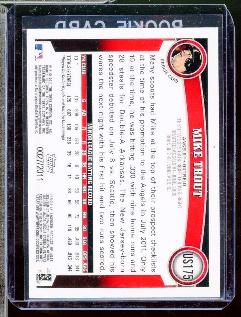 Mike Trout Reprint Novelty Rookie  Card 2011 Topps Update Gold #us175  Image 2