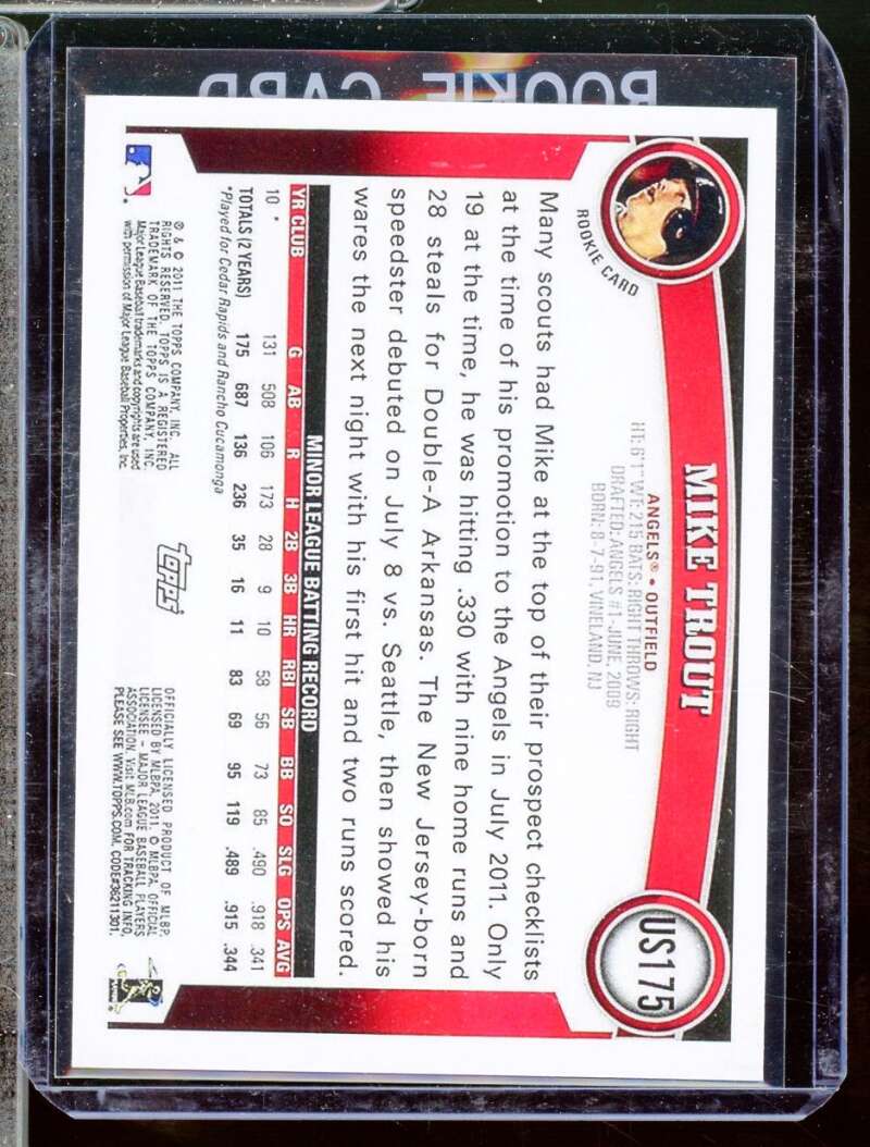Mike Trout Reprint Novelty Rookie  Card 2011 Topps Update Cognac #us175  Image 2