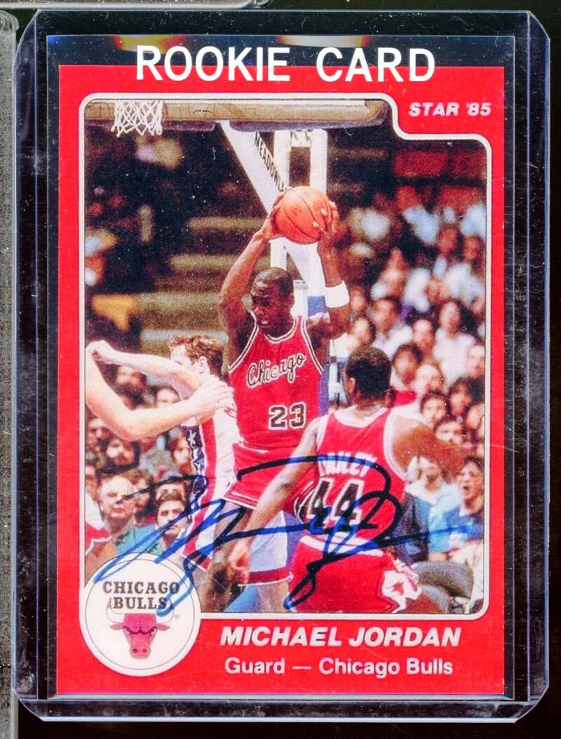 Michael Jordan XRC Facsimile Autograph Reprint Novelty Rookie  1984-85 Star #101  Image 1