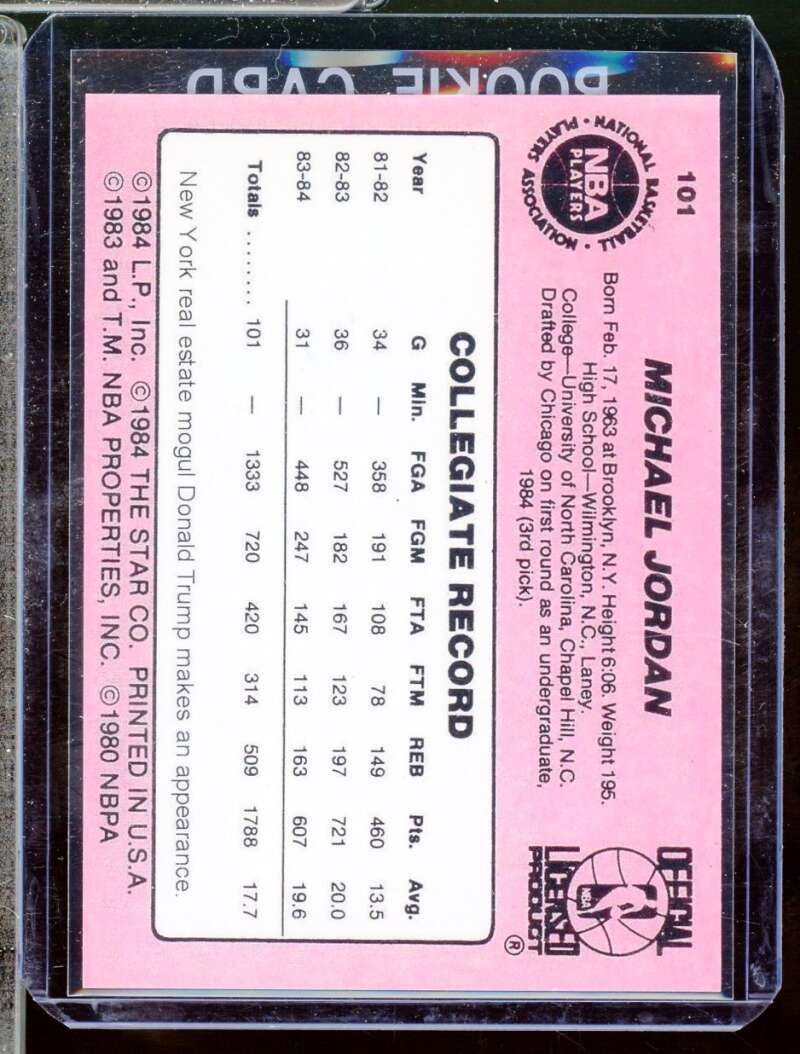 Michael Jordan XRC Facsimile Autograph Reprint Novelty Rookie  1984-85 Star #101  Image 2