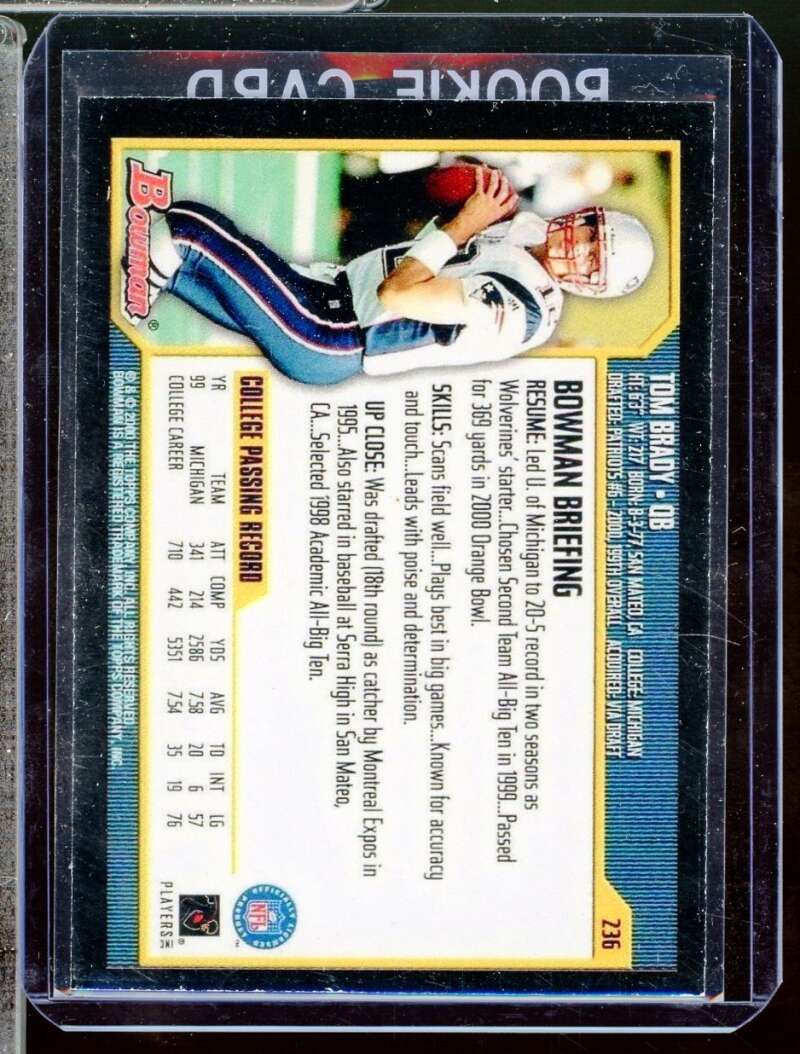 Tom Brady Reprint Novelty Rookie  Card 2000 Bowman #236  Image 2