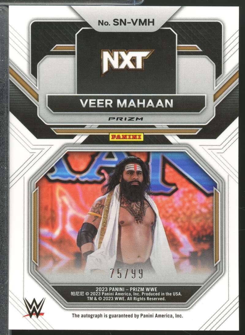 Veer Mahaan 2023 Panini Prizm WWE Sensational Signature Auto Red /99 #SNVMH  Image 2