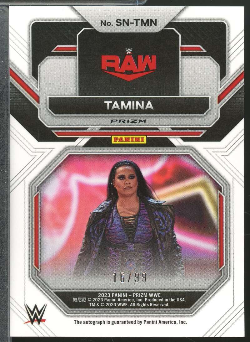 Tamina 2023 Panini Prizm WWE Sensational Signatures Autograph Red /99 #SNTMN  Image 2