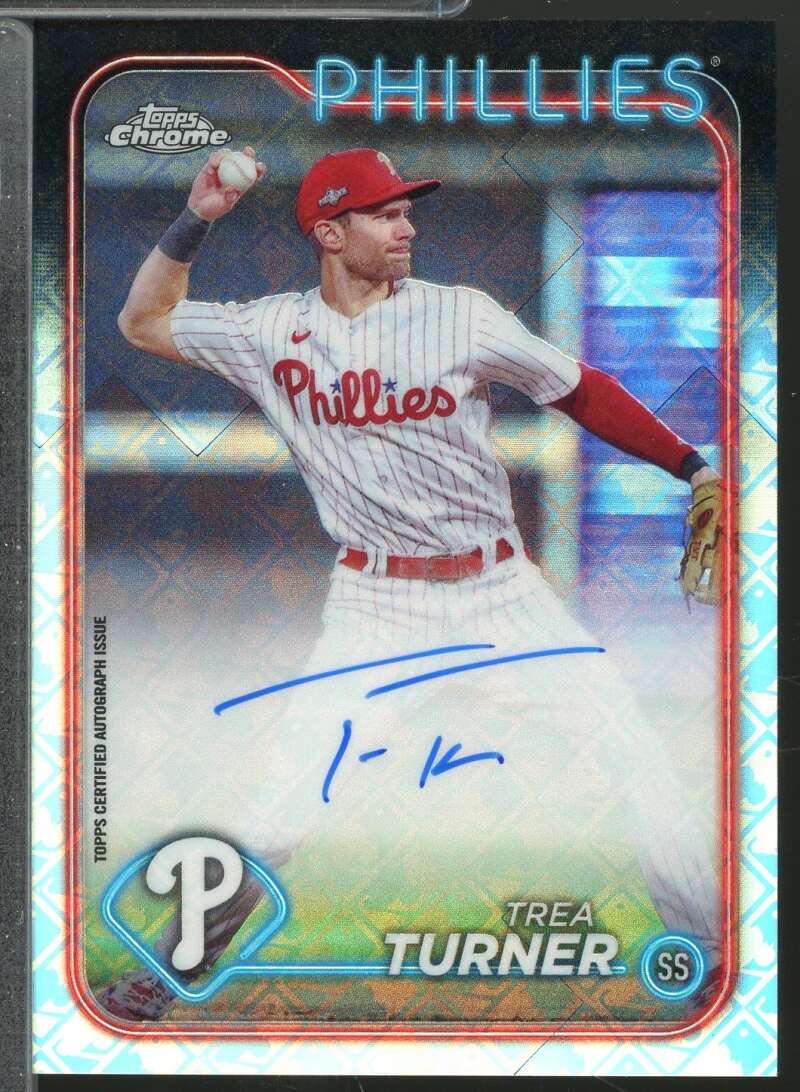 Trea Turner Card 2024 Topps Chrome Logofractor Autographs #RCATT  Image 1